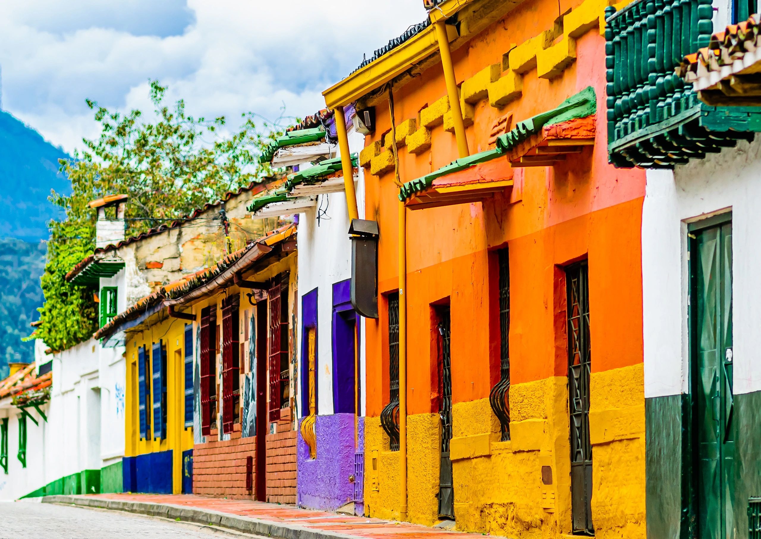 Colorful colonial architecture in Colombia